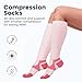 Isunie Anti-slip Compression socks for Women Men 20-30mmHg Knee High 1 Pairs for Running, Athletic All Day Wear