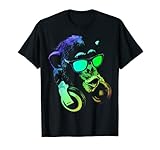 Monkey mit DJ Kopfhörer und Sonnenbrille T-Shirt