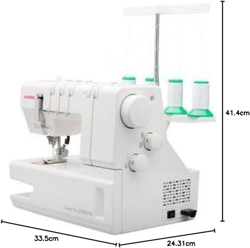 Janome Cover Pro 2000 CPX with dimensions indicated