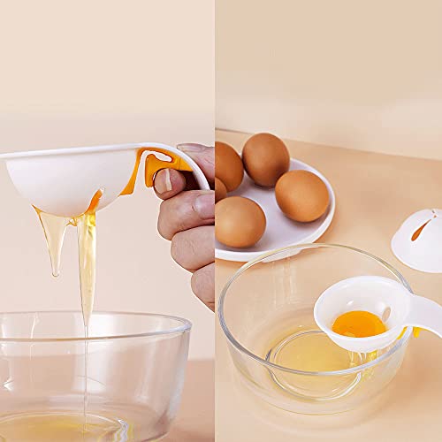 2 Pcs Egg Separator Egg Yolk Separator Yolk Filter For Kitchen Egg White Yolk Filter Separator Baking Tool [White] #TOP5