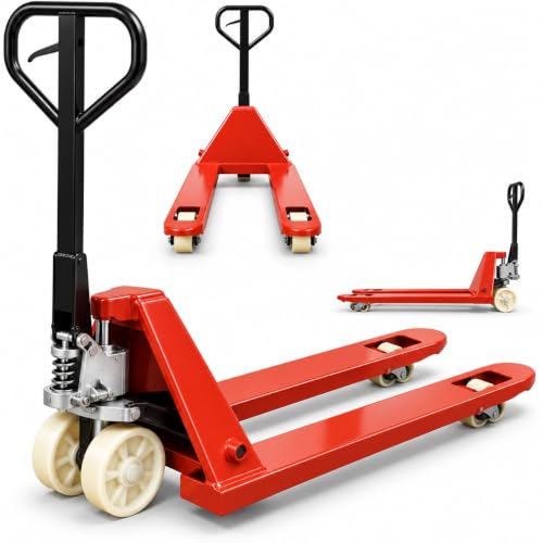 Image of Rack It Stack It 3000kg Heavy-Duty Manual Pallet Truck, 550x1150mm, Red Pump Truck