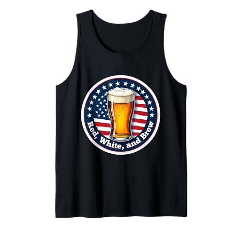 Red White And Brew American Patriot Beer Lover 4 de julio EE. UU Camiseta sin Mangas