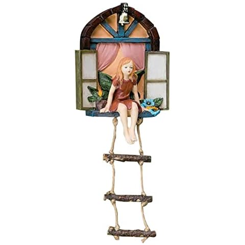 Puerta de Hadas de jardín en miniatura con Escultura de árbol Colgante Cover