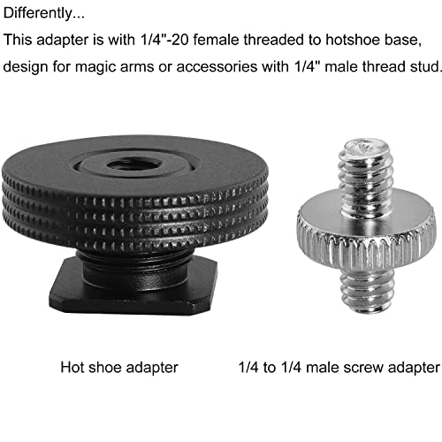 1/4" Female Thread To Hot Shoe Adapter Luorng 2Pcs Hot Shoe Mount Adapter With 1/4 To 1/4 Inch Male Screw For Magic Arm, Video Light,Monitor #TOP4
