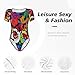 AIFAAFIIA Musical Graffiti Print Fashion Colourful Women'S Round Neck Short Sleeve Body Suits Bodysuits For Women