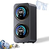 Mini lavadora y secadora de doble tambor de calidad profesional: 2 tinas de acero inoxidable de 3, secado a alta temperatura. Desktop-Silver