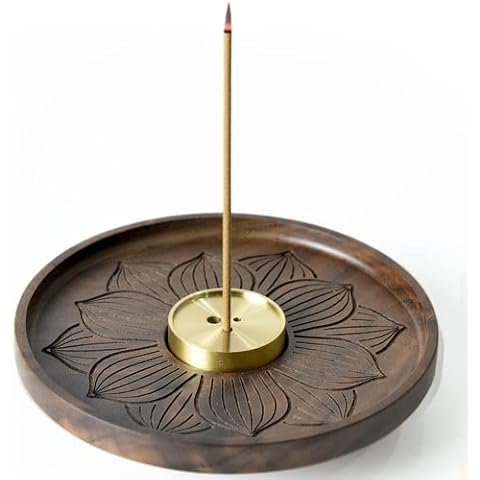 SEEDWAVE Lotus Walnut Wood Incense Holder Cover