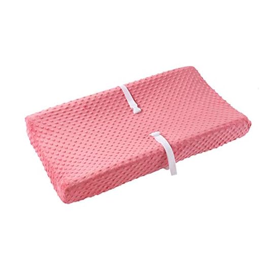 Baby Changing Pad Cover, Super Soft Plush Dot Diaper Changing Table Covers for Baby Girls and Boys, Ultra Comfortable, Safe for Babies, Fit 32"/34'' x 16" Pad (Strawberry Red)