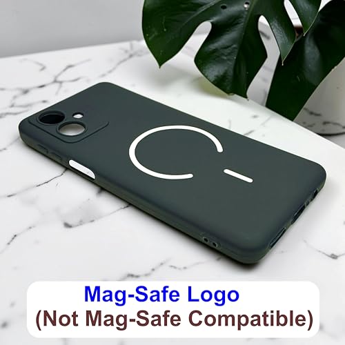 Image of SBMS Silicone Back Cover Case for Motorola Moto G54 / Moto G64 5G | Soft Micro-Fibre Lining Inside | Magsafe Print On Back Side Camera Protection Bump | Shockproof Case for Moto G54 5G (Green)
