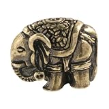 TUXCAXI Bezaubernde kleine thailändische Elefantenstatue aus kunstvoller Kupferarbeit – EIN wunderschönes Deko Objekt für Wohnzimmer oder Büro.