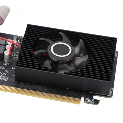 CHEOTIME GT220 1G DDR3 Karta graficzna, PCI Express 2.0 x 16 Interfejs Bus Game Karta graficzna z wentylatorem chłodzącym 128 -bitowym obsługą VGA DVI HD interfejs multimedia