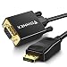 Produktbild FOINNEX DisplayPort auf VGA Kabel, DP zu VGA Kabel 2M /6.6FT, Display Port auf VGA Adapter Cordon, 1080P@60Hz Männlich DP to VGA Cable, Video Stecker für Laptop,PC,Desktop in zu TV,Monitor,Projektor