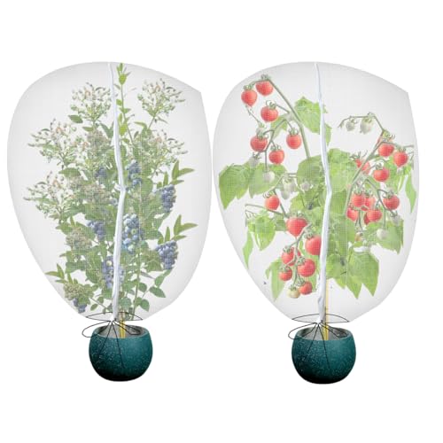 Gardtree 2PCS 6 × 7.8 FT Large Fruit Tree Netting Covers with Double Zipper & Drawstring, Garden Mesh Barrier for for Blueberry Bushes, Tomato & Citrus – Easy-Access Mesh Bird & Squirrel Barrier