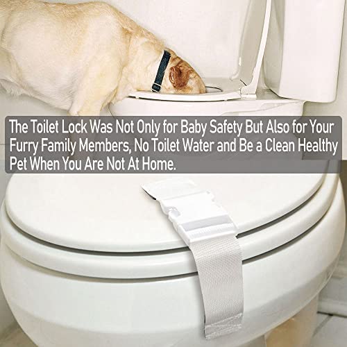 Toilet Locks Baby Proof Child Toddlers, [2 Packs] Sturdy Safety Toilet Lid Seat Proofer Lock For Kids Pets Dog, Easy Installation And Fit Most Toilets Bathroom (White) #TOP3