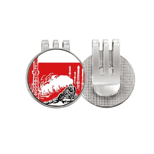 Marqueur de balle de golf magnétique rouge Train Chine avec design locomotive à vapeur