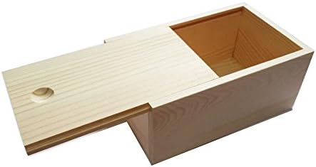 StarMall Wooden Unfinished Storage Box with Slide Top