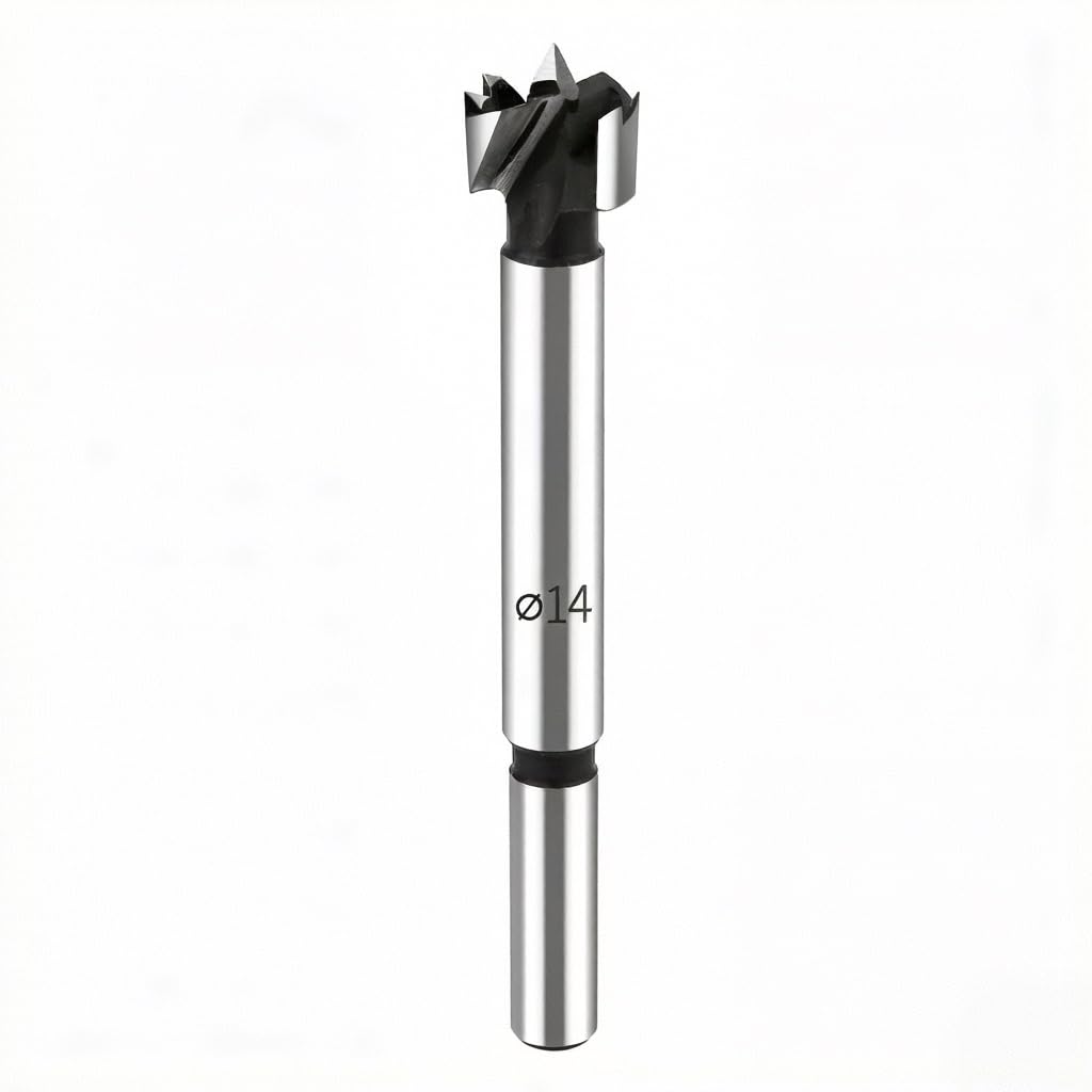 HPHOPE Professional Forstnerbohrer 14mm für Holz, Forstner Bits Ø 14mm, Länge 90mm, Bohraufsätze mit Rundschaft