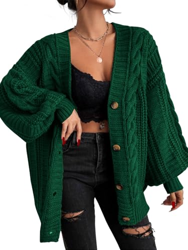 EXLURA Womens 2025 Oversized Cardigan Sweaters Fall Winter Lightweight Soft Knit Cardigan Open Front Button Outwear Coats