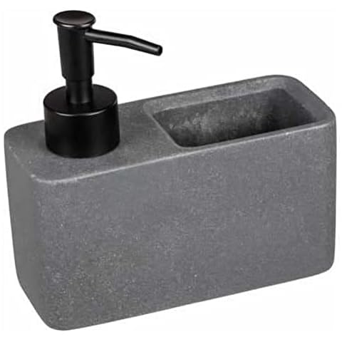 Dispensador de lavavajillas Resa, dosificador de cocina, aspecto de piedra y compartimento para estropajos Cover