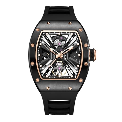 Image of ALIX AL2929 Skeleton Dial Men's Stainless Steel Case Automatic Mechanical Wristwatches 30M Waterproof Watches