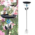 hogardeck 40” Metal Bird Bath for Outside, Freestanding Birdbaths & Birdfeeder for Outdoors, Upgraded 5 Pronged Base Bird Baths Feeder Bowl for Garden Patio Yard Lawn Decor