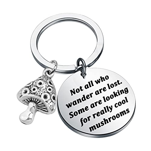 WUSUANED Funny Mushroom Keychain Not All Who Wander Are Lost