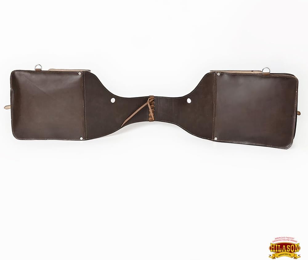 HILASON Soft Leather Horse Saddle Bag Brown | Equestrian Western Adjustable Closure