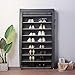 Blissun 10 Tiers Shoe Rack Shoe Storage Organizer Cabinet Tower with Non-Woven Fabric Cover (Grey)