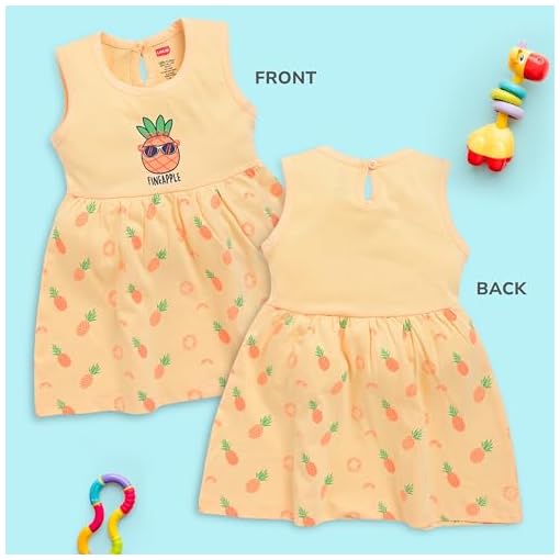 LuvLap Sleeveless Girls Frock (LLAMZGR0103_Multicolour-6 12 to 18 Months)