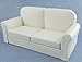 Produktbild Melody Jane Puppenhaus Weiß Leder Sofa Miniatur 1/12 Wohnzimmer