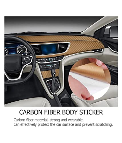 Image of WISDOM 3D Golden Carbon Fiber Vinyl Wrap Adhesive Sheet Roll Vinyl Sticker Tape for Cars Auto and Motorcycle DIY, Decoration Crafts (24 inch x 360)