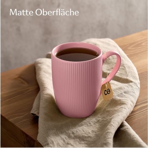Foto von Cosumy 6er Set Kaffeetassen Bunt Pastell 350ml – Kaffeebecher – Keramik