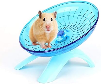 Qielie Hamster Flying Saucer Silent Running Wheel Quiet Hamster Exercise Wheel for Hamsters, Gerbils, Mice, Hedgehog and Other Small Pets . (Blue)