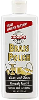 Hope’s Premium Metal Care Brass Polish and Cleaner, Shines and Prevents Tarnish, Safe for Brass, Copper, Chrome, Sterling Silver, 8 oz, Pack of 1