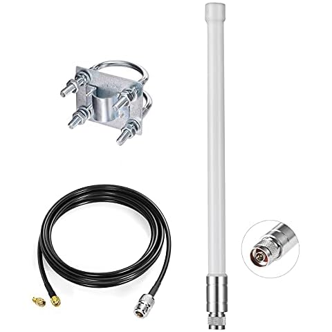Weatherproof 868mhz LoRa Gateway 8dBi Antenna 858mhz-878mhz Omni-Directional Glass Fiber LoRaWan Antenna with 5M/16.4FT Cable for Bobcat RAK Helium Hotspot HNT Miner Cover