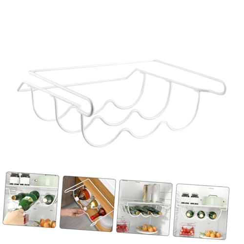 Soporte para botellas de hierro para refrigerador blanco miniatura 6