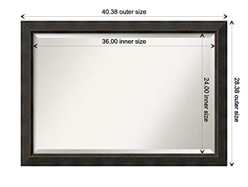 Amanti Art Beveled Wood Wall Mirror (28.25 X 40.25 In.), Signore Bronze Frame - Bathroom Mirror Bronze, Large #TOP3