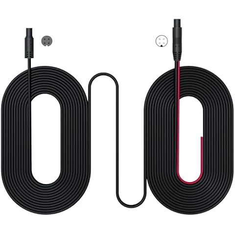 Pelsee 4-pin 33ft Rear Camera Extension Cable, Dash Cam Rearview Backup Camera Extension Cord, Reverse Camera Extension Wire Cover