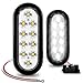 2pc 6" Oval White LED Trailer Tail Lights [DOT Certified] [Grommet & Plug Included] [IP67 Waterproof] Reverse Back Up Trailer Lights for RV Trucks Jeep