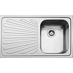 Fregadero Smeg Bauhaus Smeg - Fregadero Inox Smeg Sp861S, 1 Seno, Escurridor, Orientacion Izquierda, Mueble 86Cm, Orificio Griferia