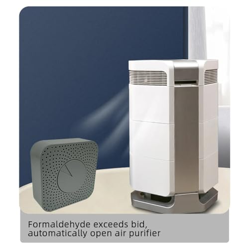 Tuya ZigBee Intelligenter Luftqualitätsmonitor 5-in-1 Air Housekeeper HCHO/CO2/VOC/Temperatur/Feuchtigkeitsdetektor Unterstützt Fern-APP-Steuerung Alarmfunktion Kompatibel mit Home für