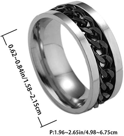 Holibanna Simple Finger Ring Stainless Steel Ring Fidget Band Rings Cool Spinner Rings Fashion Finger Accessories Jewelry Gift for Man Women Lover Boy Street (Black)