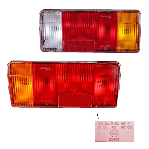 Lot de 2 feux arrière universels gauche et droit pour Fiat Ducato, Peugeot, Boxer, Citroën, Jumper, Iveco Daily, remorque, camping-car, camion, plate-forme, transporteur, marquage E, feu stop