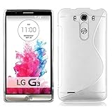 Cadorabo Hülle kompatibel mit LG G3 Schutzhülle TPU Silikon Hülle S-Line Design Slim Kratzfest Weiche Gummi mit R&umschutz Hülle Hülle für LG G3 in Transparent