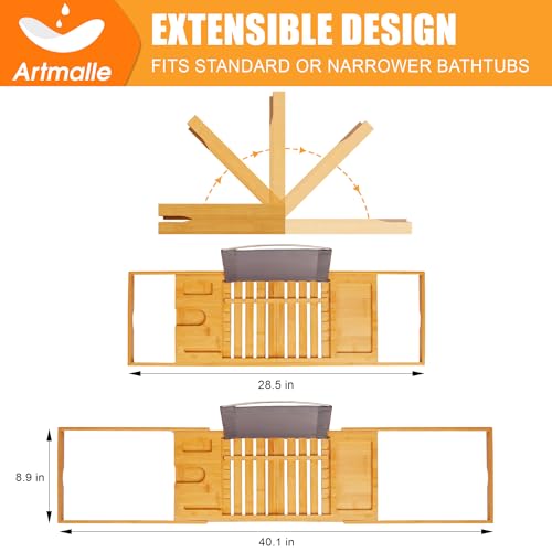 Bathtub-Tray-Caddy-Expandable-Bamboo-Bath-Tray-for-Tub-Foldable-Bath-Table-Trays-with-Non-Slip-Pads-Bathroom-Spa-Accessories-Ideal-Gift-for-New-Home-Moms-Birthday