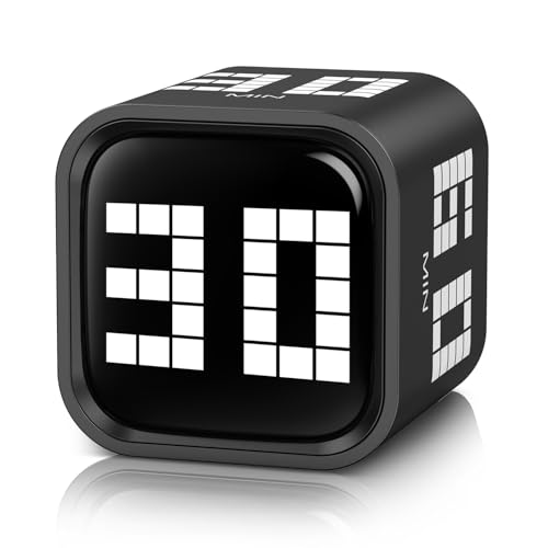 ORIA Cyfrowy timer kostkowy, ulepszony timer grawitacyjny, kuchenny timer z wyświetlaczem LED, alarm głośności do gotowania, nauki, uprawiania sportu, pracy