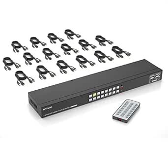 13 Best KVM Switch for Multi Computer QA Labs in 2026 13 MT-VIKI 16-Port 4K HDMI KVM Switch with Rack Mount, 16 Cables, IR Remote, Supports EDID Storage