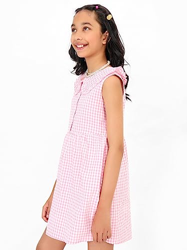 Image of BONKIDS Girl's Cotton Asymmetrical Knee-Length Dresses