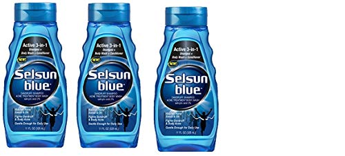 Selsun Blue Active 3-in-1 Dandruff Shampoo 11 Ounce (Pack of 3)