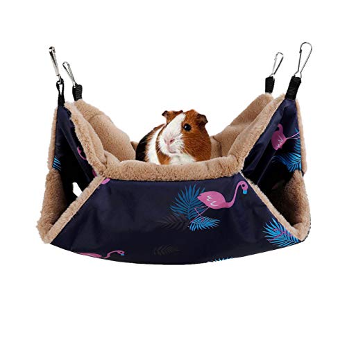 Sttqyb Small Pet Cage Hammock, Hanging Bed For Small Animals Pet Cage Hammock Accessories Bedding For Chinchilla Parrot Sugar Glider Ferrets Rat Hamster Rat Playing Sleeping (Flamingo) #TOP5